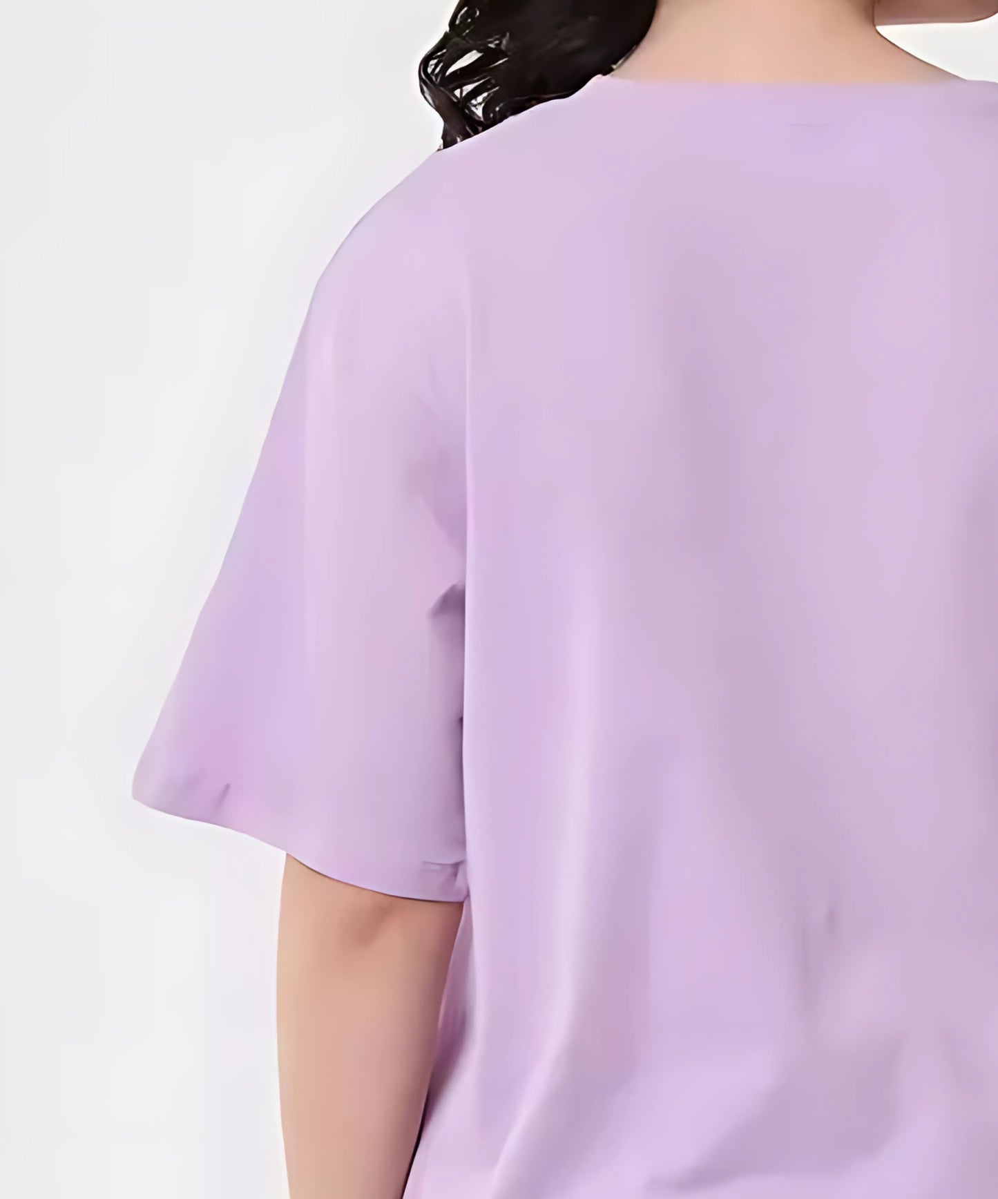Solowear Plain Lavender Oversized T-Shirt for Women