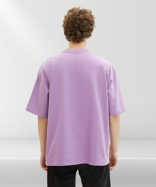 Solowear Plain Lavender Oversized T-Shirt for Men