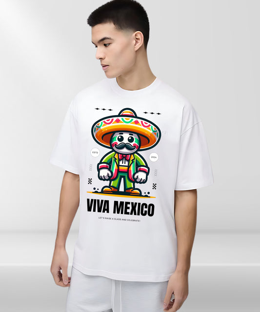 Viva Mexico Trending White Oversized T-shirt