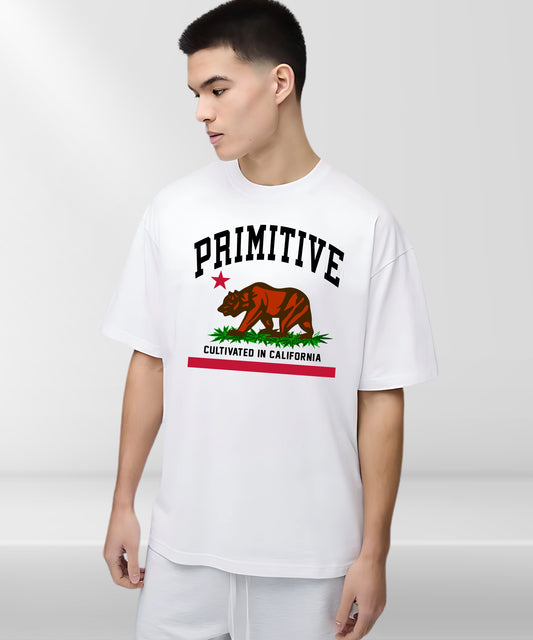 Primitive Print Oversize Casual Wear T-Shirt