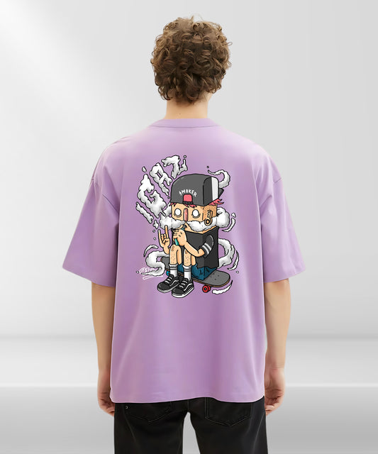 Buy Men's Lavender Colur Oversize Casual Wear T-Shirt