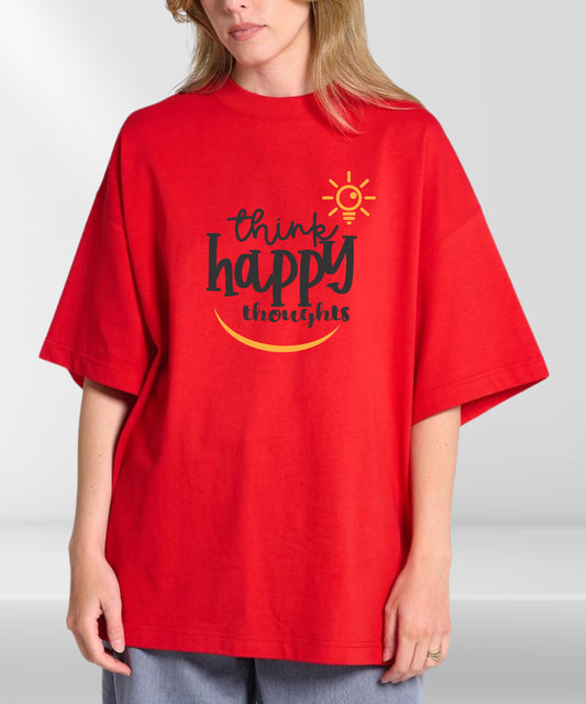 Solowear Think Happy Oversize Graphic Printed T-shirt