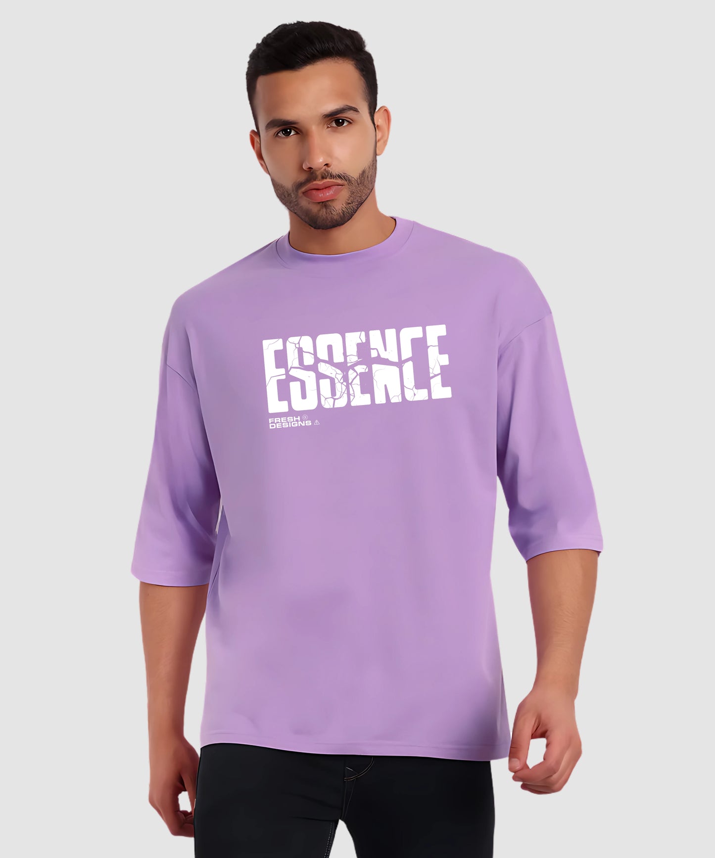 Essence lavender Colour Oversize Casual Wear T-Shirt for Men