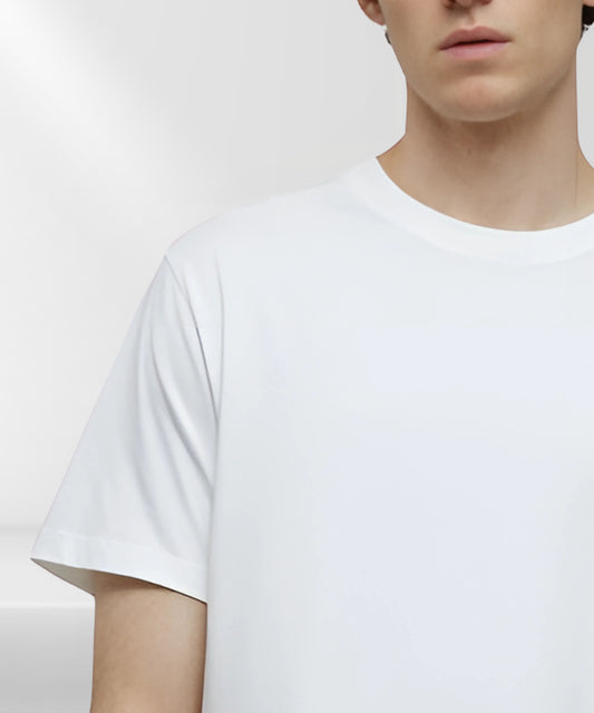 Solowear Plain White Men Regular Fit T-shirt
