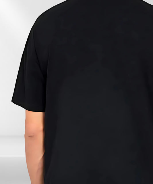 Oversized Plain Solid Black T-shirt For Men