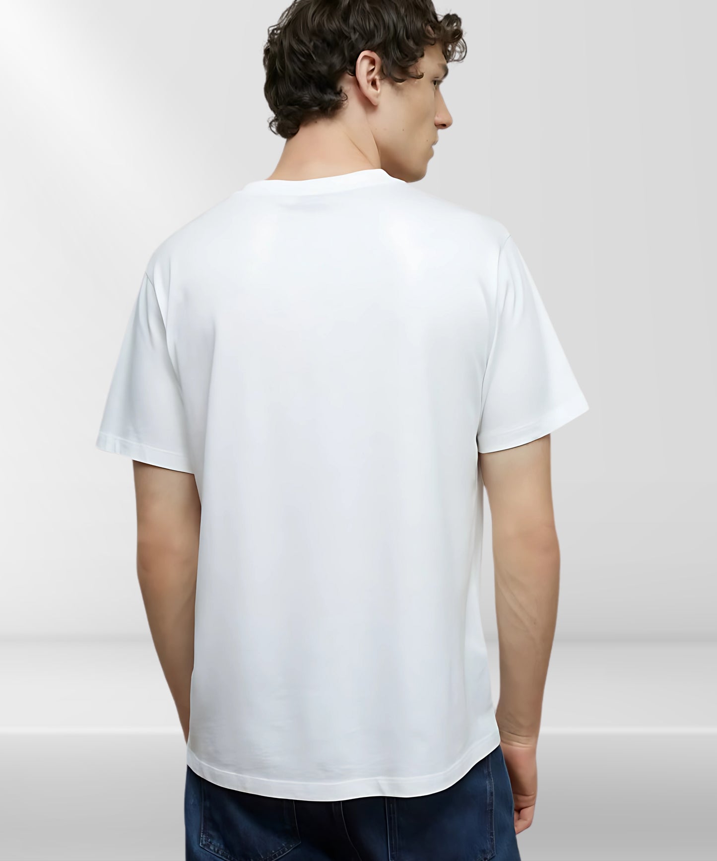 Solowear Plain White Men Regular Fit T-shirt