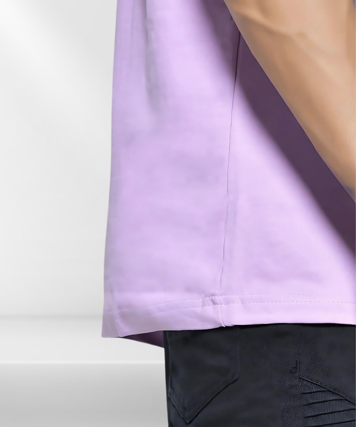 Solowear Plain Lavender Oversized T-Shirt for Men