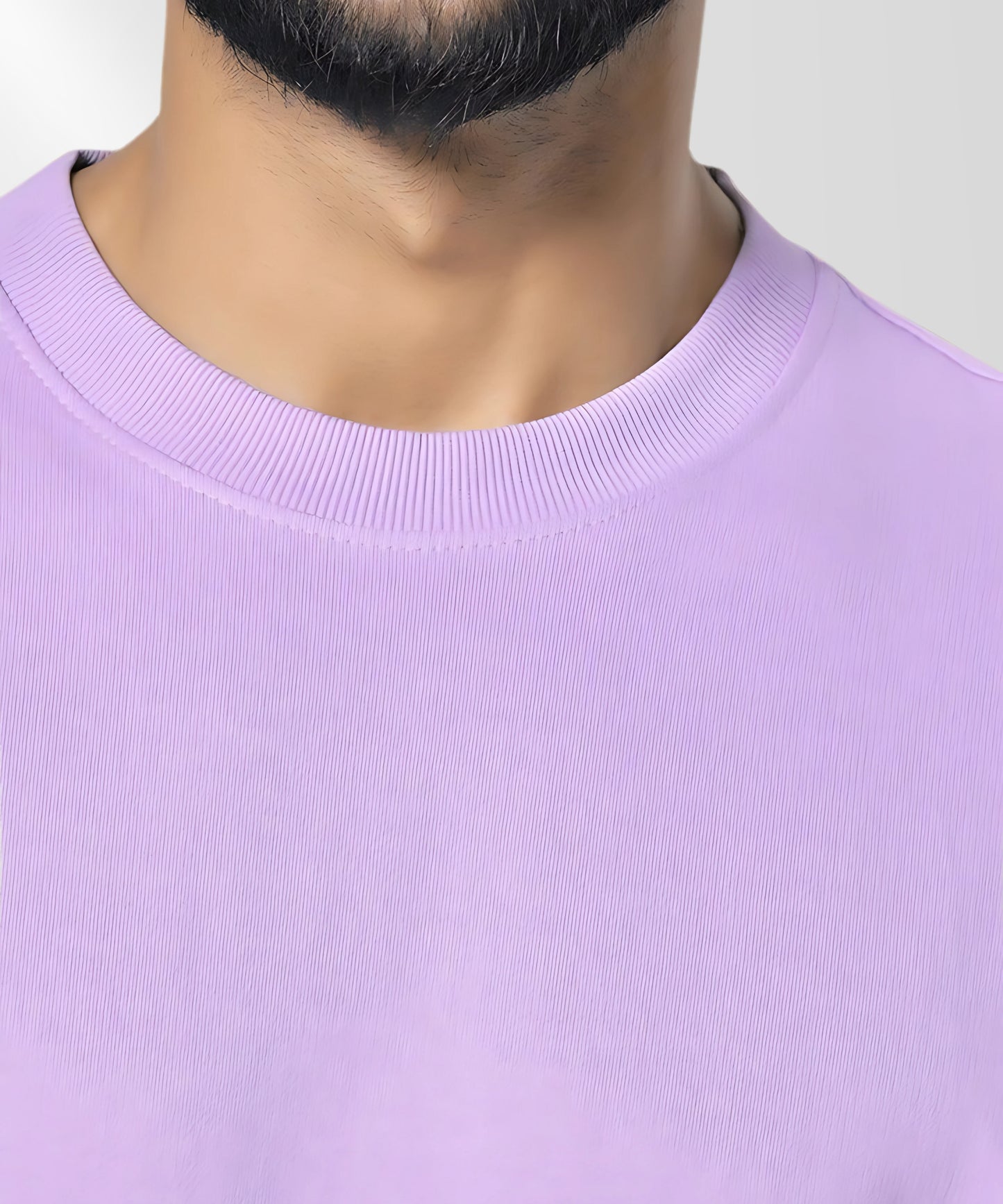 Solowear Plain Lavender Oversized T-Shirt for Men