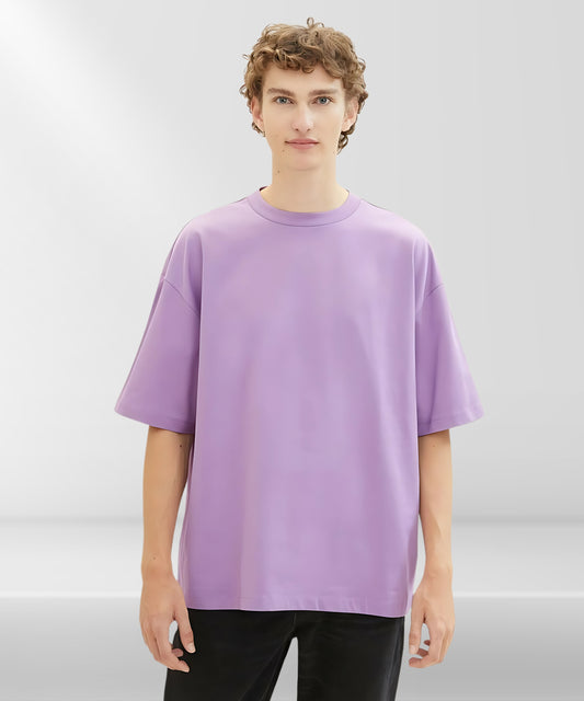 Solowear Plain Lavender Oversized T-Shirt for Men