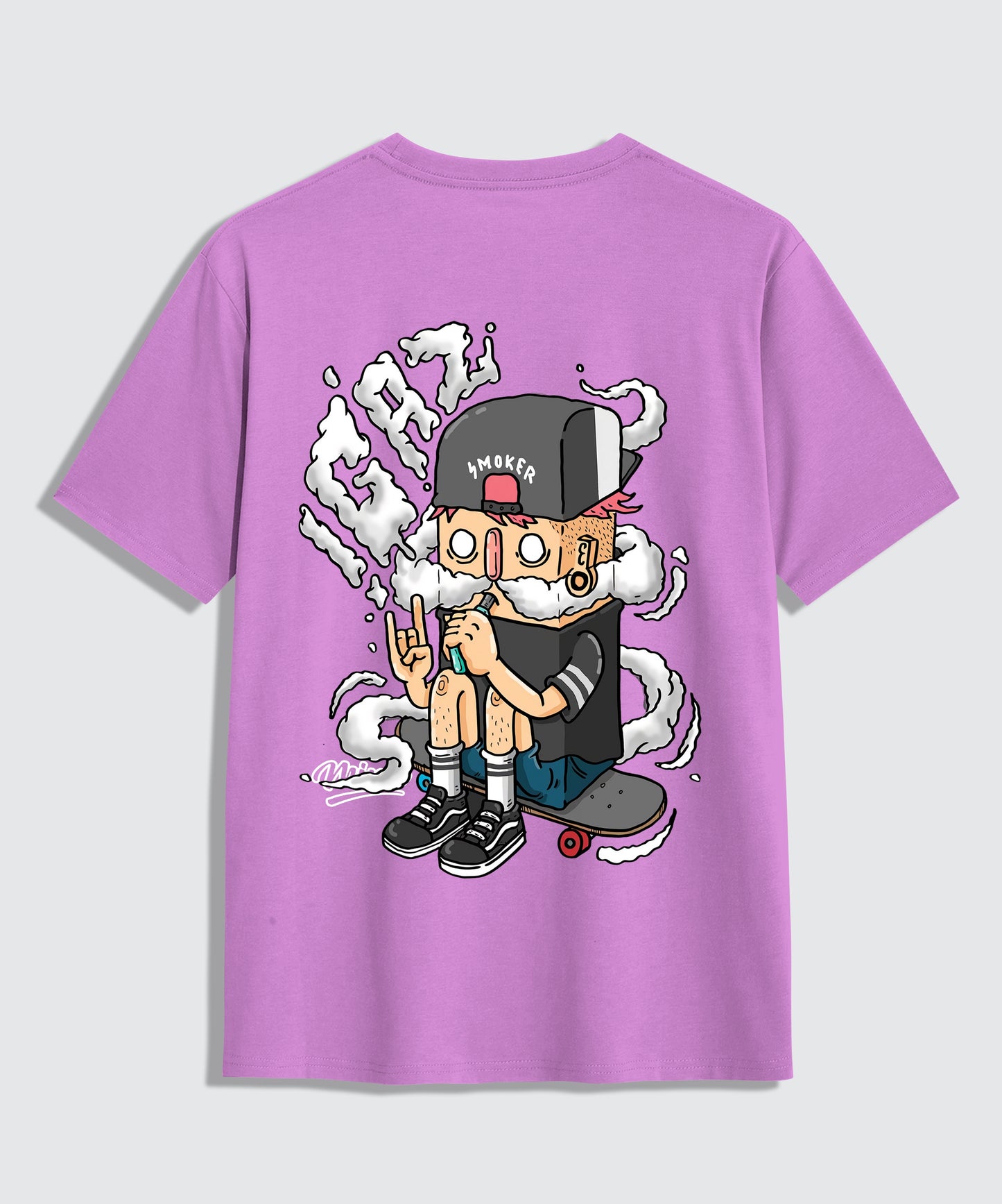 Buy Men's Lavender Colur Oversize Casual Wear T-Shirt