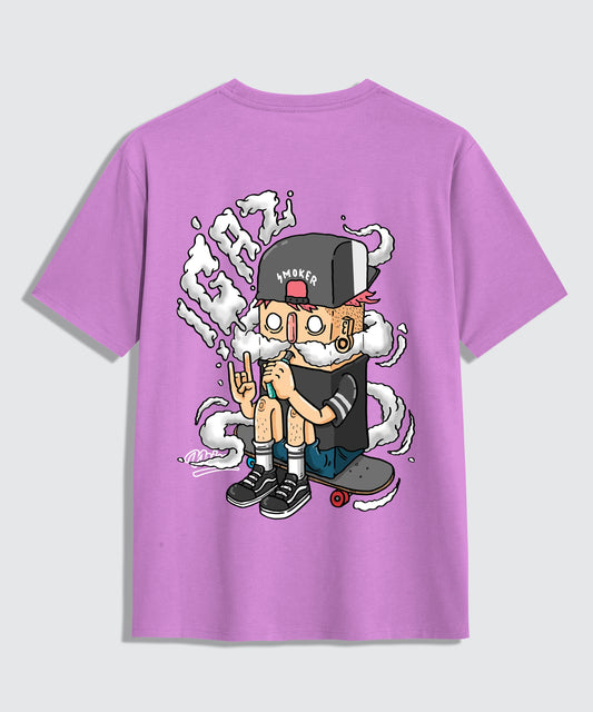 Buy Men's Lavender Colur Oversize Casual Wear T-Shirt