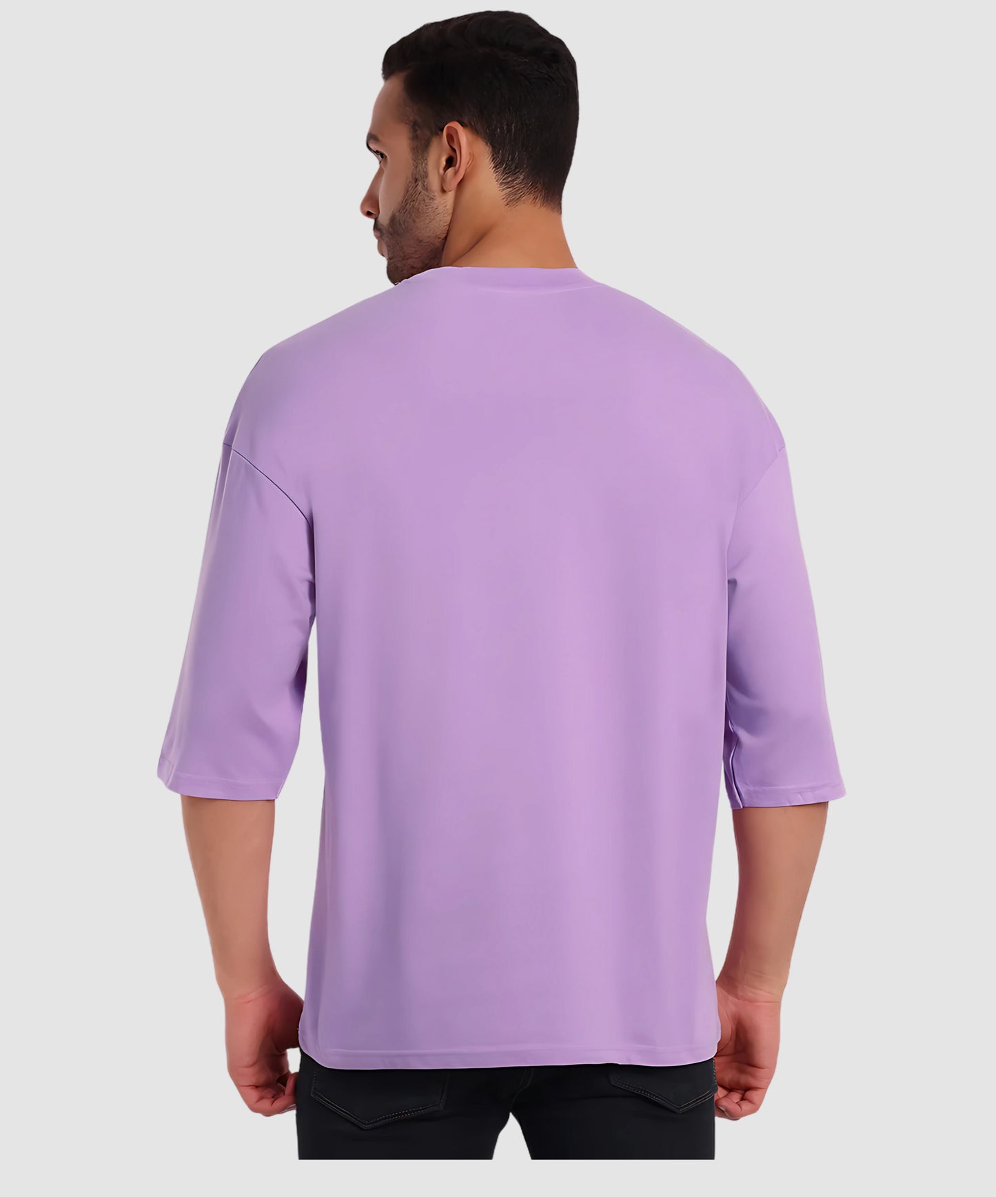 Essence lavender Colour Oversize Casual Wear T-Shirt for Men