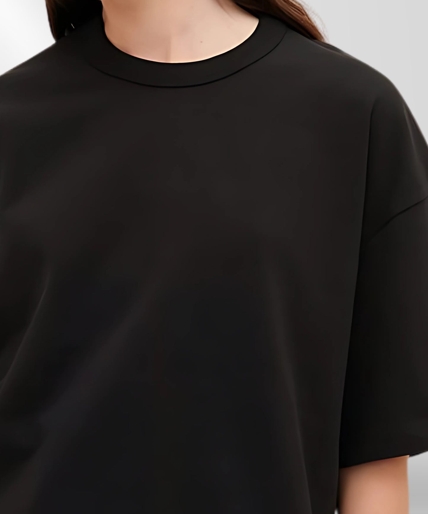 Solowear  WomePure Cotton Casual Oversized Round Neck Drop Shoulder Tshirt