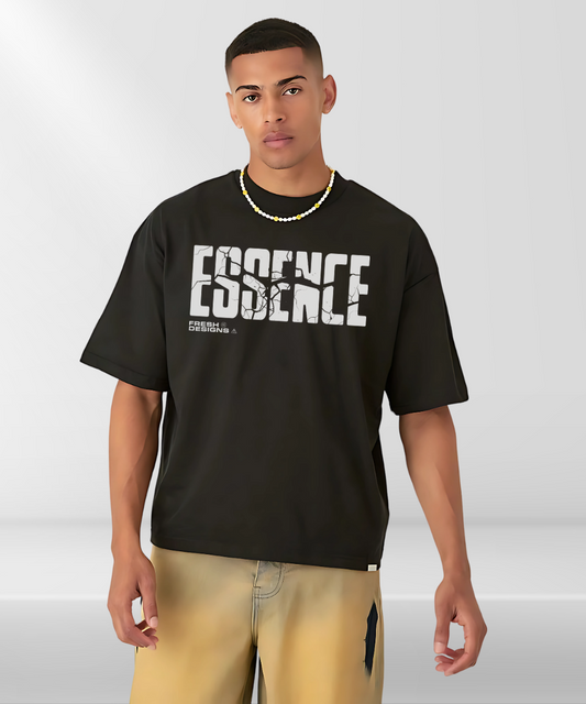 Essence Edition Black Colour Oversized T-shirt